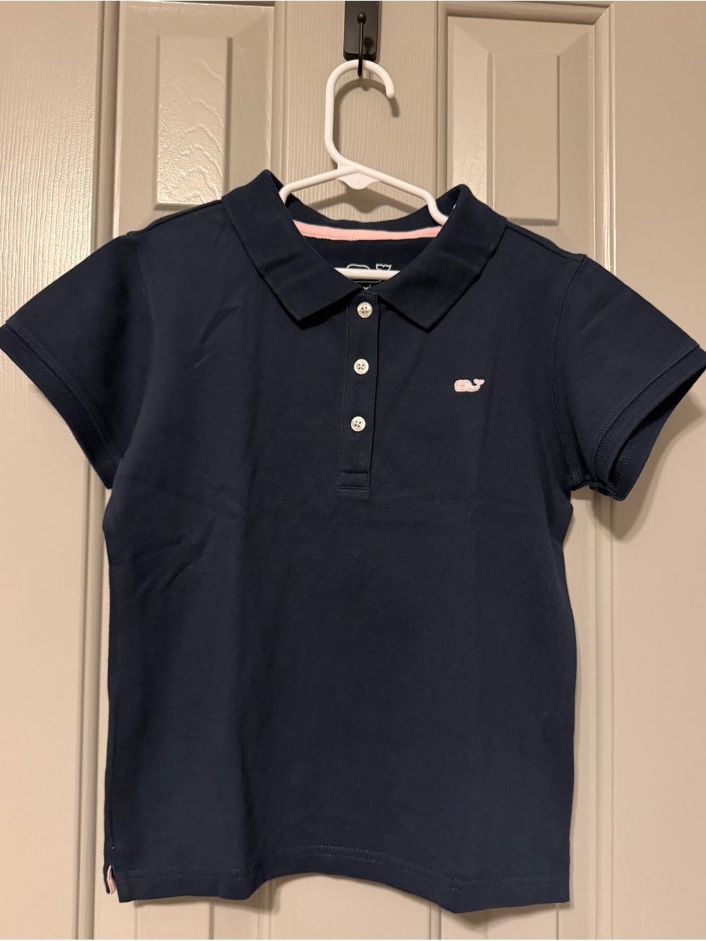 VINEYARD VINES Girls Classic Navy Polo Shirt Small 7-8
